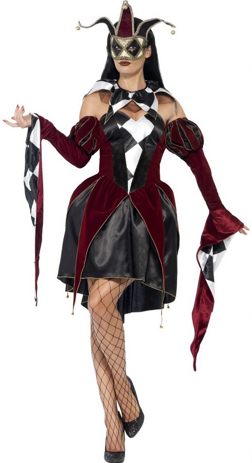 Female Gothic Venetian Harlequin Costume - Fancy Dress Town, Superheroes &  Halloween Costumes, Wigs, Masks, Hats & Party Store