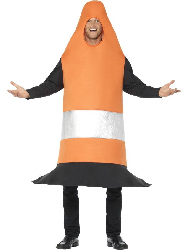 TRAFFIC Cone Chapeau Orange Road Stag Night Fancy Dress Costume Drôle Adultes H0468 UK