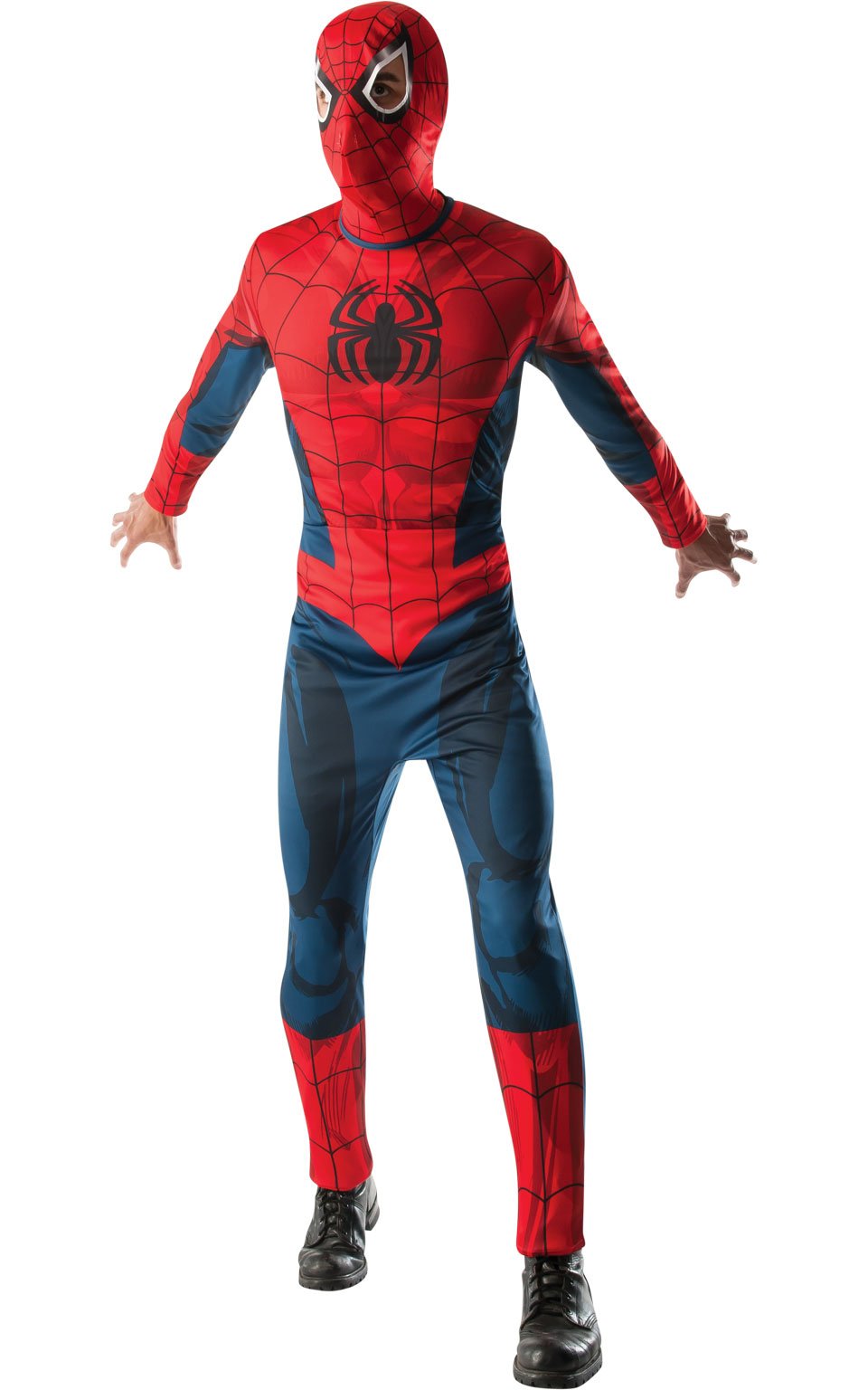 Spiderman Costume Men Fancy Dress Town, Superheroes & Halloween
